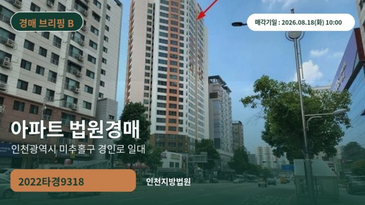 인천광역시 미추홀구 경인로 일대 아파트 법원경매 | 2022타경9318