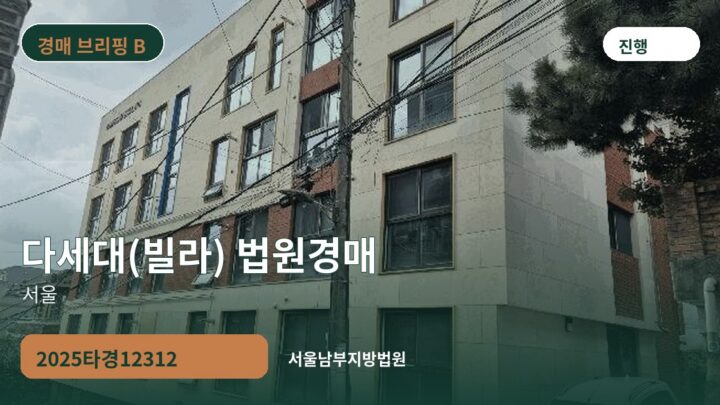 서울 다세대(빌라) 법원경매 | 2025타경12312