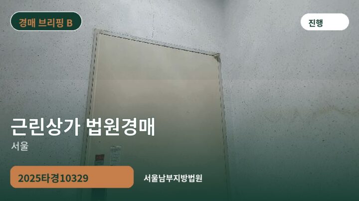 서울 근린상가 법원경매 | 2025타경10329