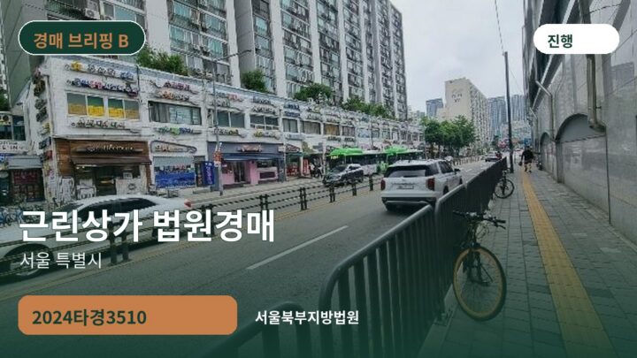 서울 특별시 근린상가 법원경매 | 2024타경3510