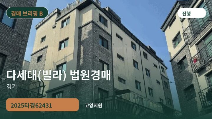 경기 다세대(빌라) 법원경매 | 2025타경62431