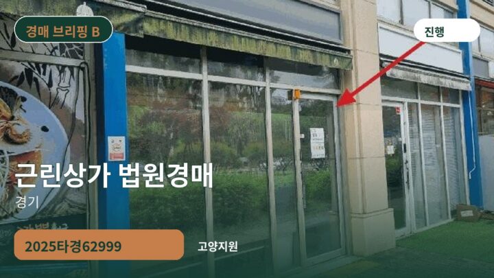 경기 근린상가 법원경매 | 2025타경62999