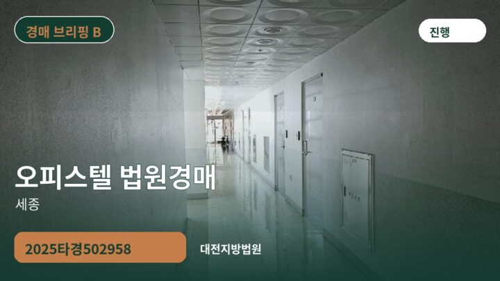 세종 오피스텔 법원경매 | 2025타경502958
