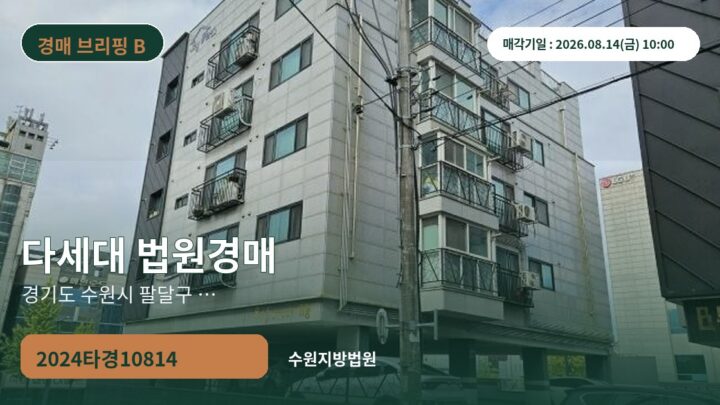 경기도 수원시 팔달구 일대 다세대 법원경매 | 2024타경10814